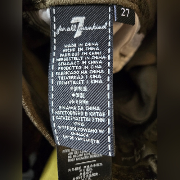 7 For All Mankind - Velvet Green Womens Pants - Picture 3 of 3